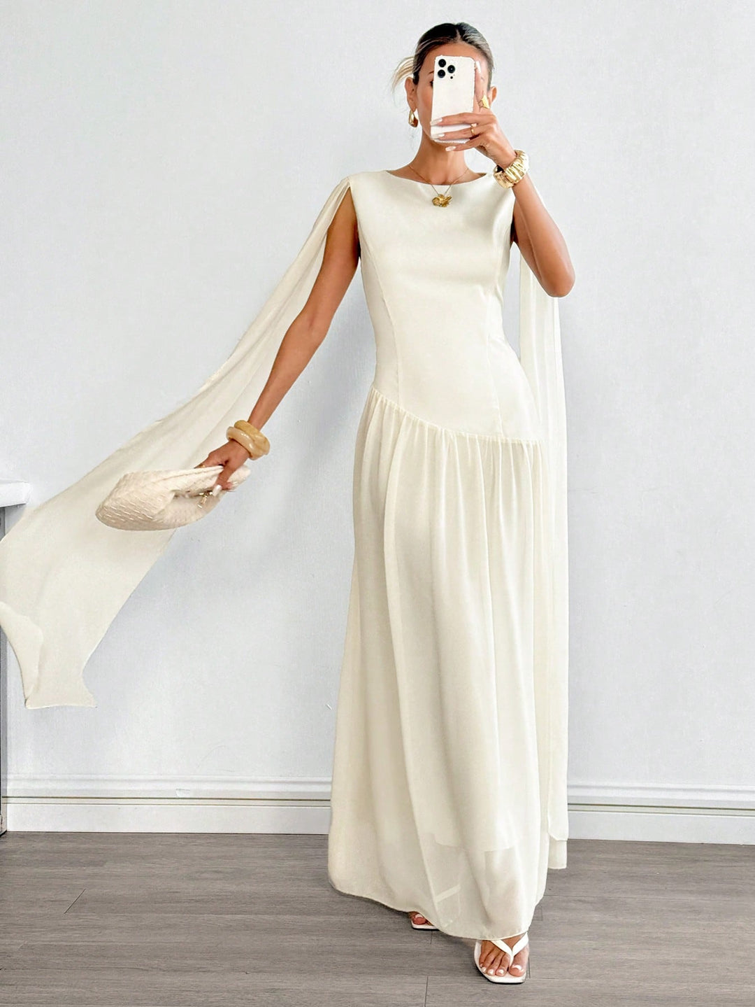 Rochie maxi SHEIN, bej