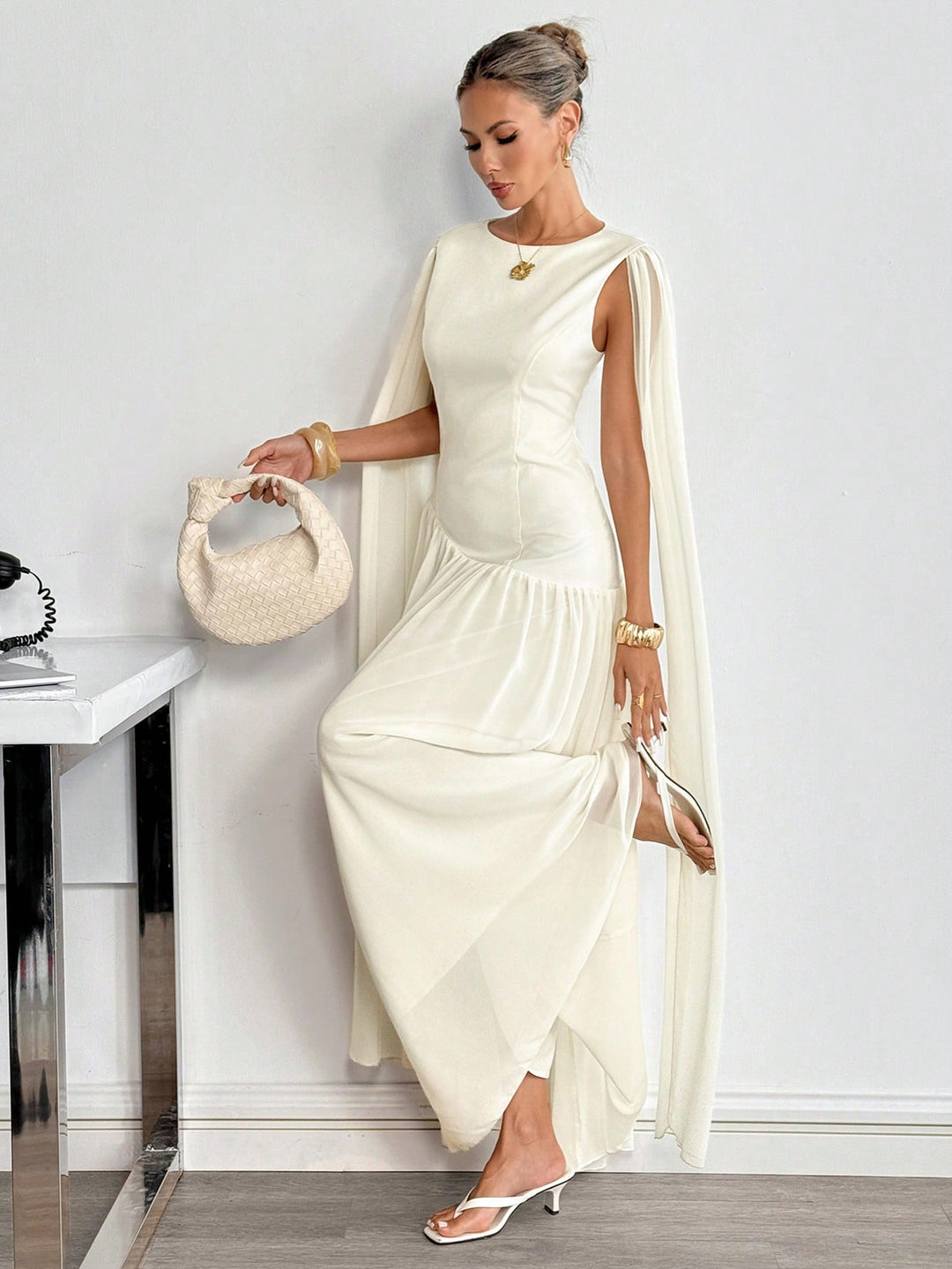 Rochie maxi SHEIN, bej