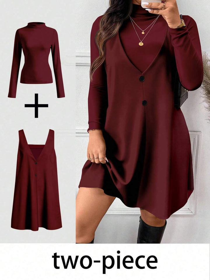 Set rochie și bluză SHEIN, vișiniu