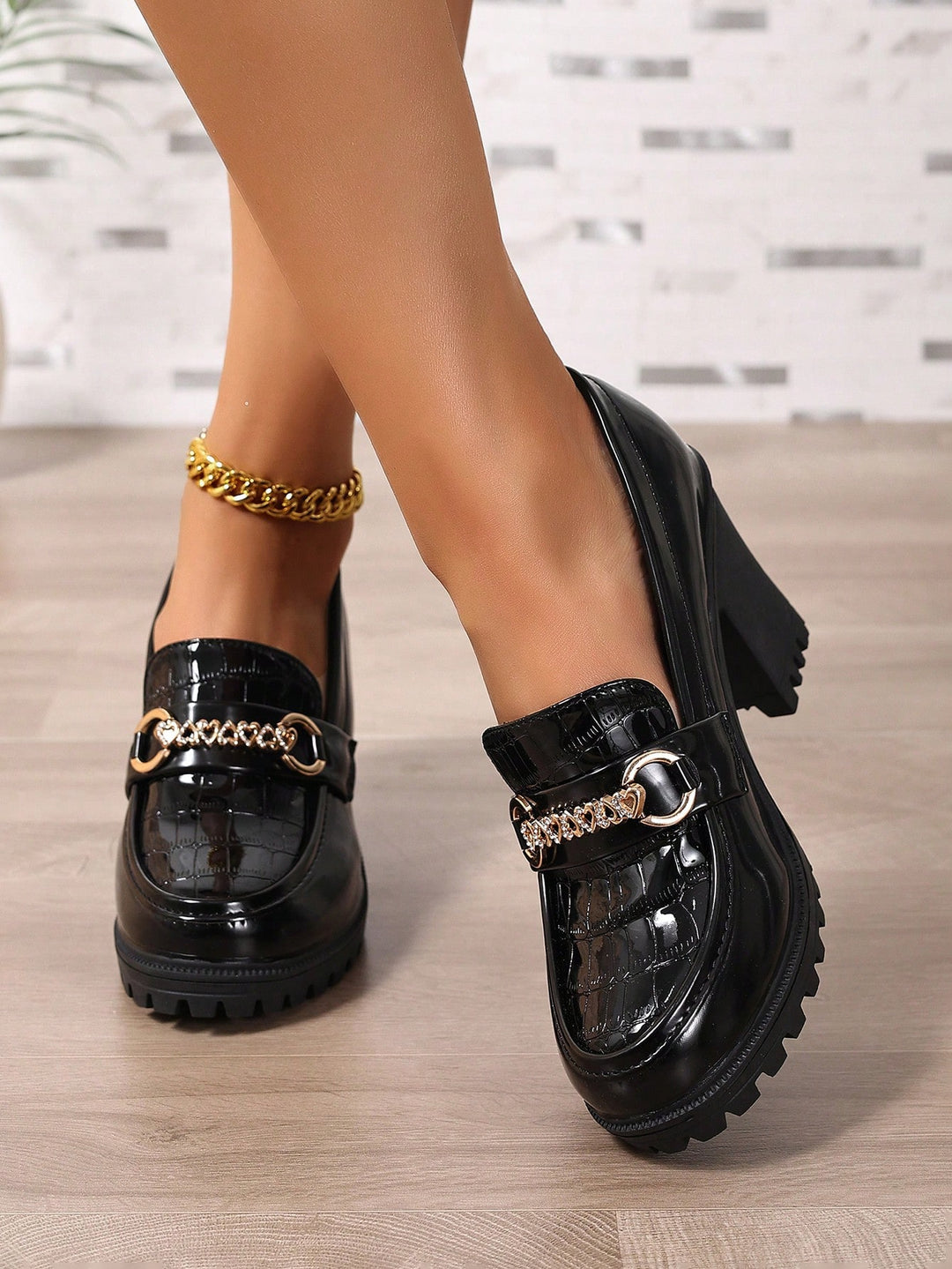 Pantofi cu toc SHEIN, negru
