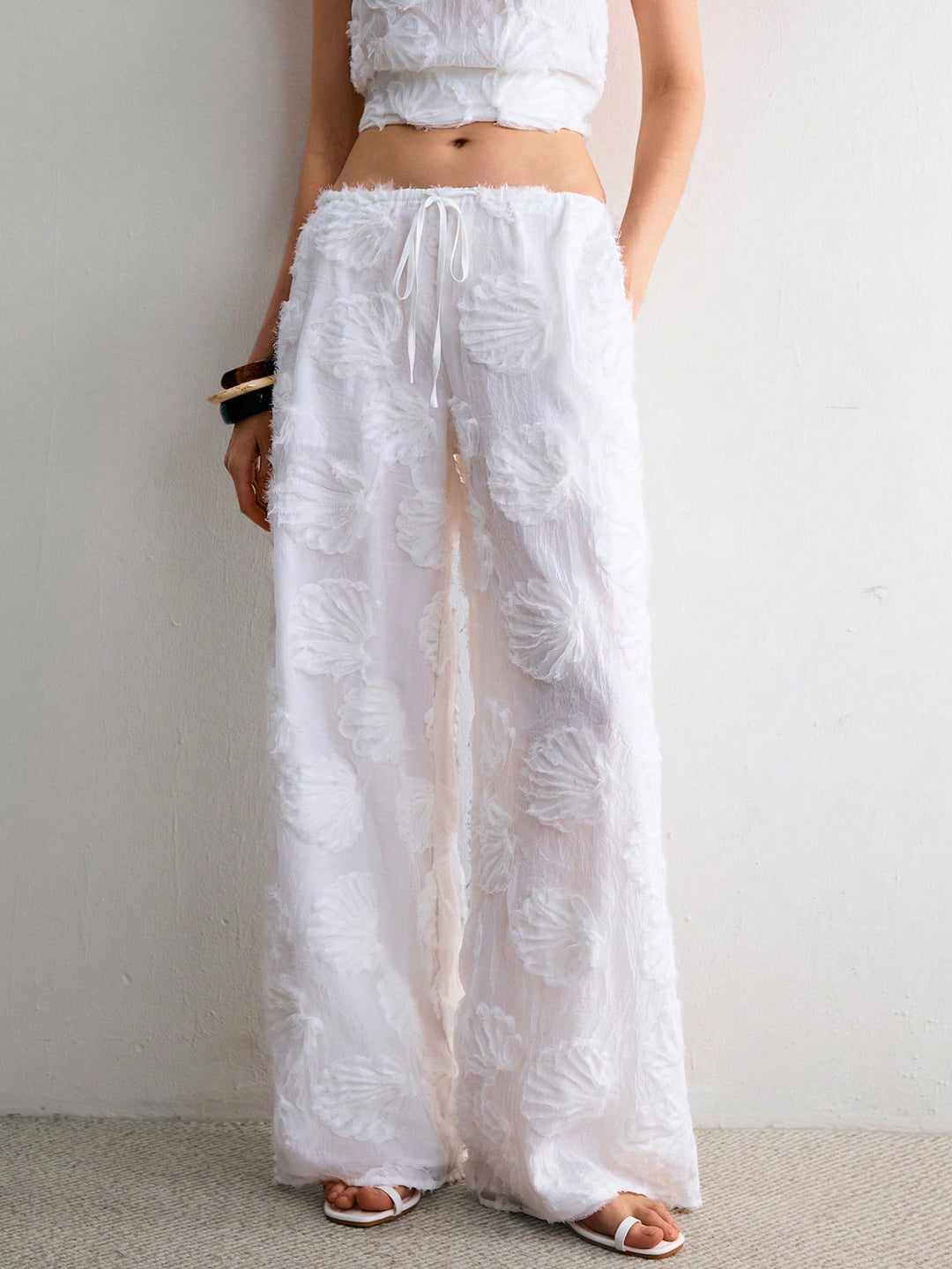 Pantaloni SHEIN, alb