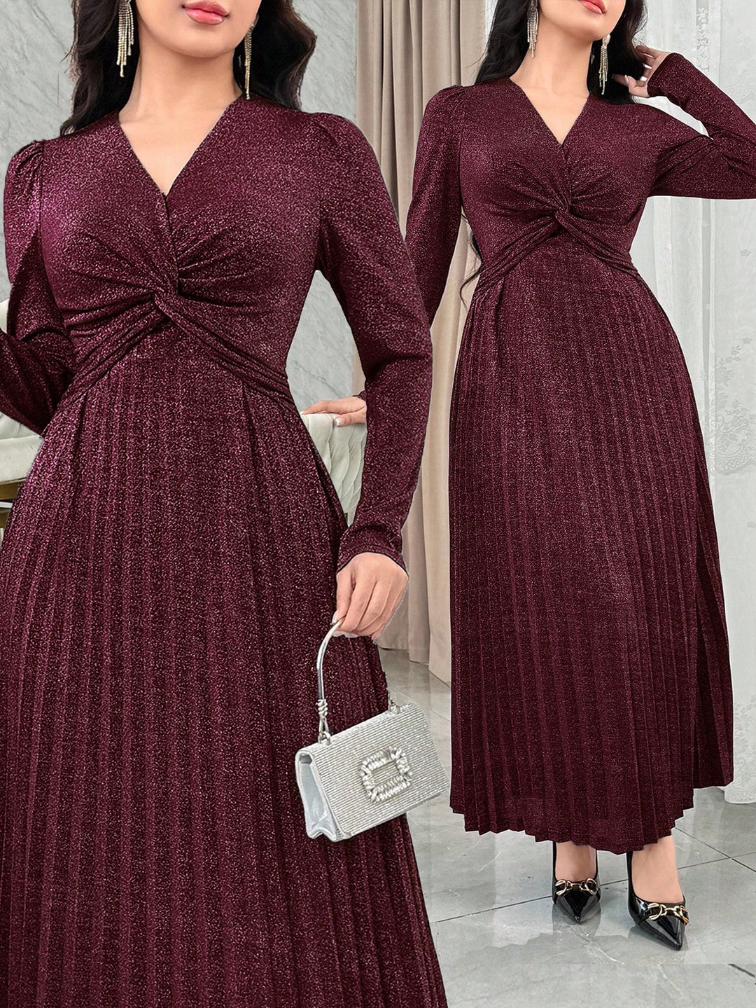 Rochie maxi SHEIN, vișiniu