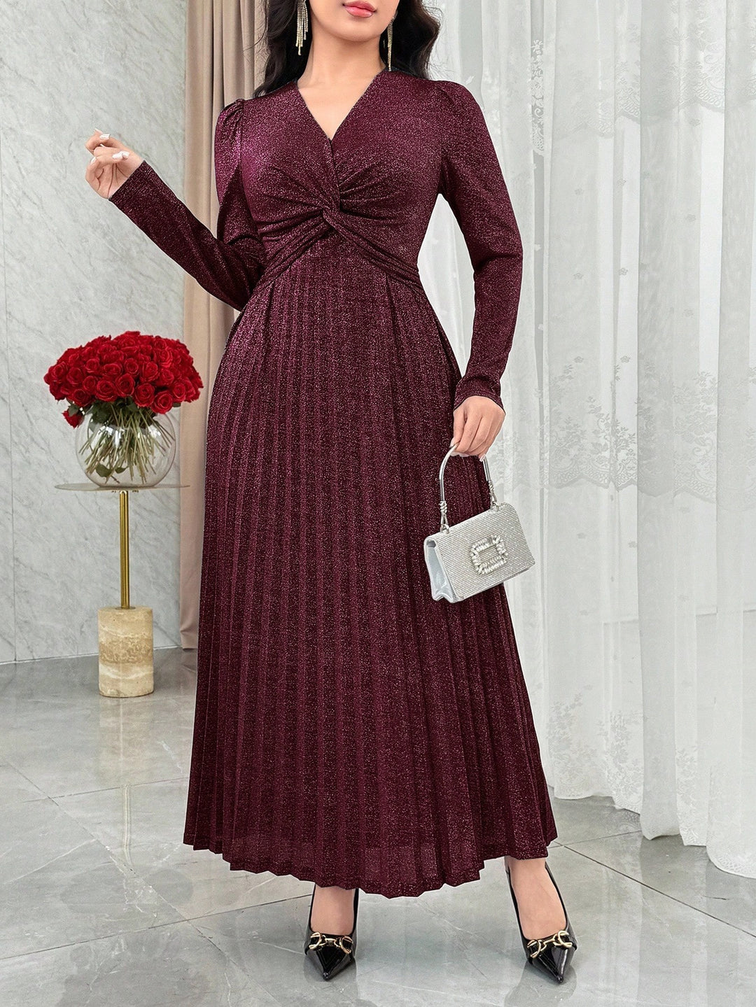 Rochie maxi SHEIN, vișiniu