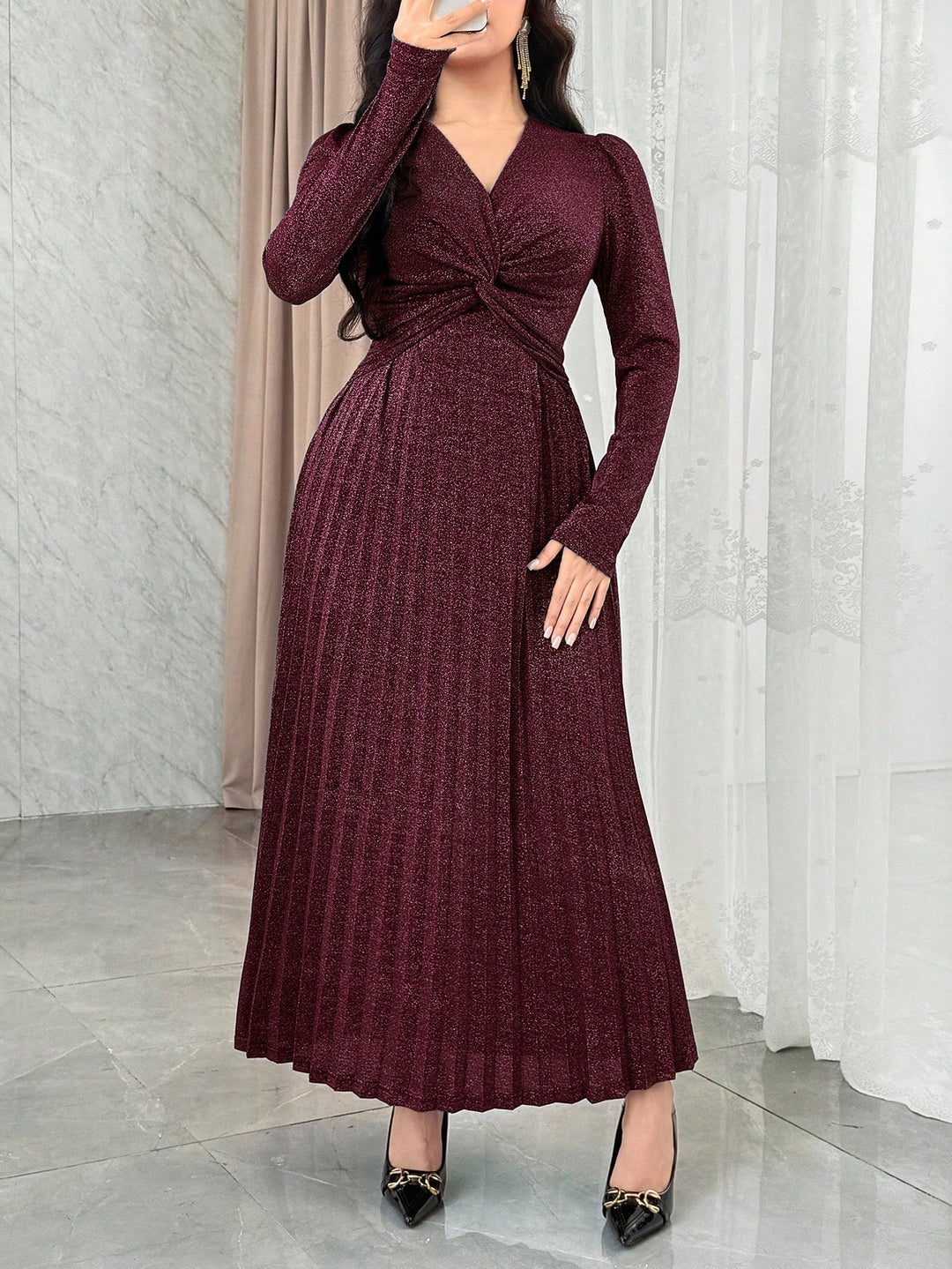 Rochie maxi SHEIN, vișiniu