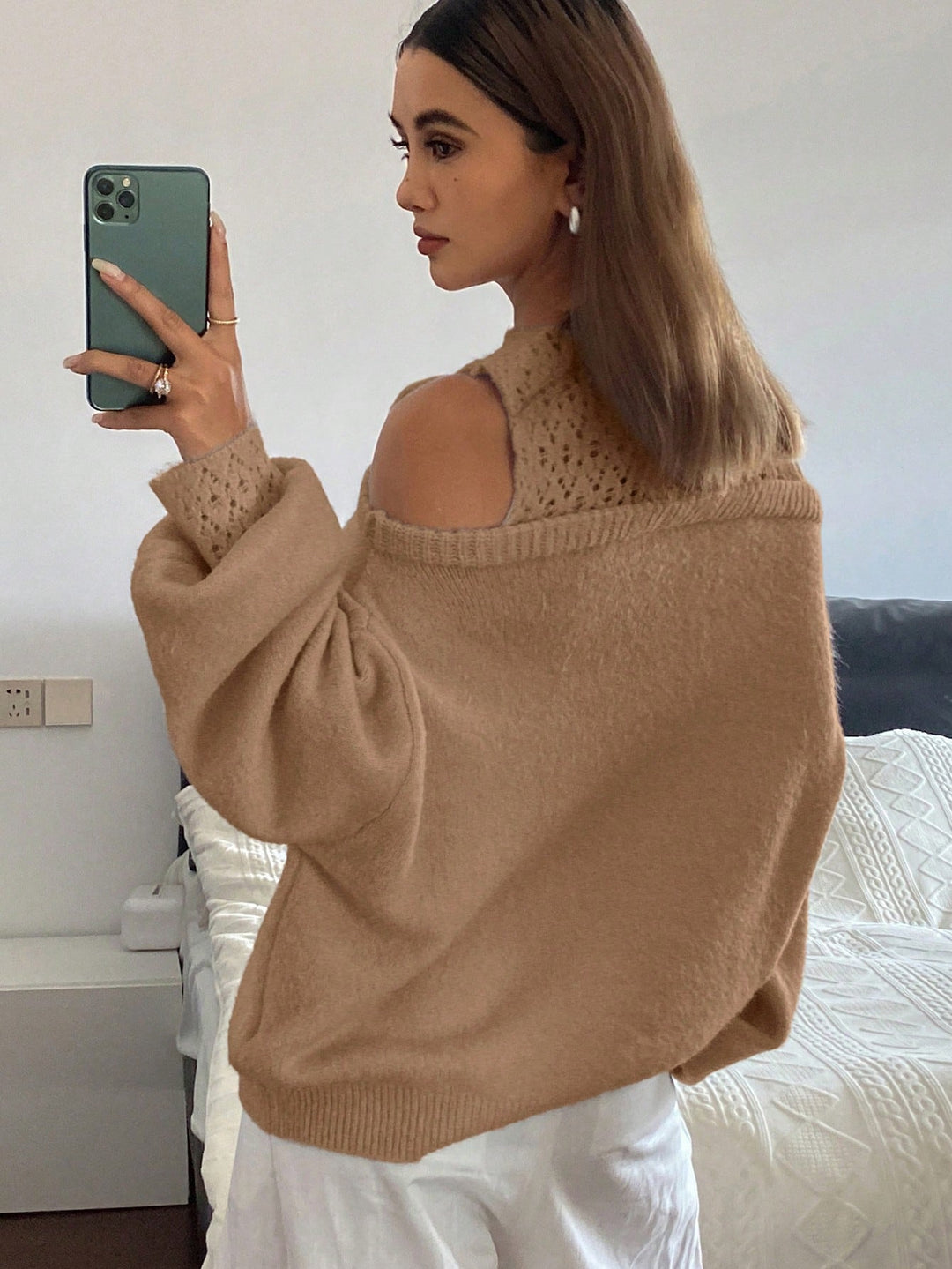 Pulóver SHEIN, khaki
