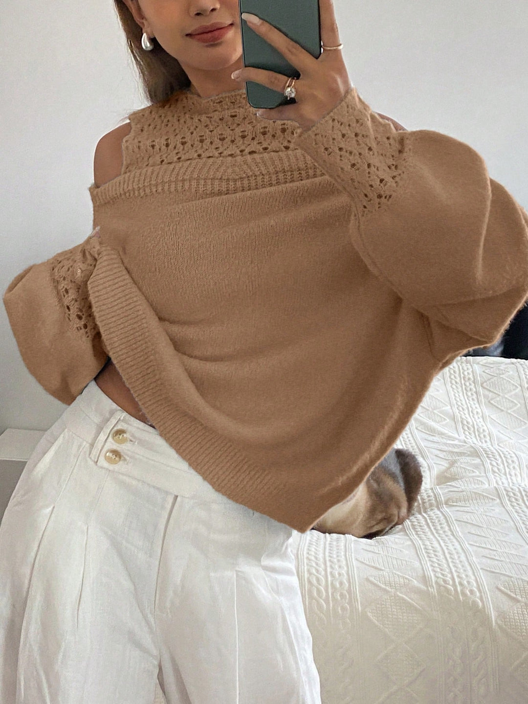 Pulóver SHEIN, khaki