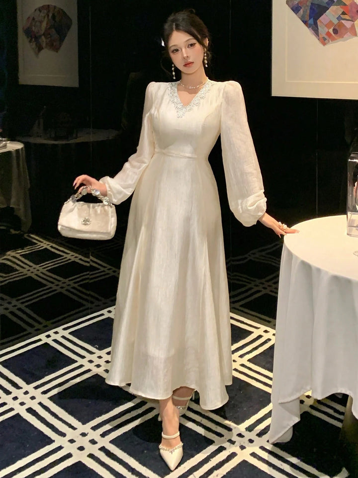 Rochie de ocazie SHEIN, crem