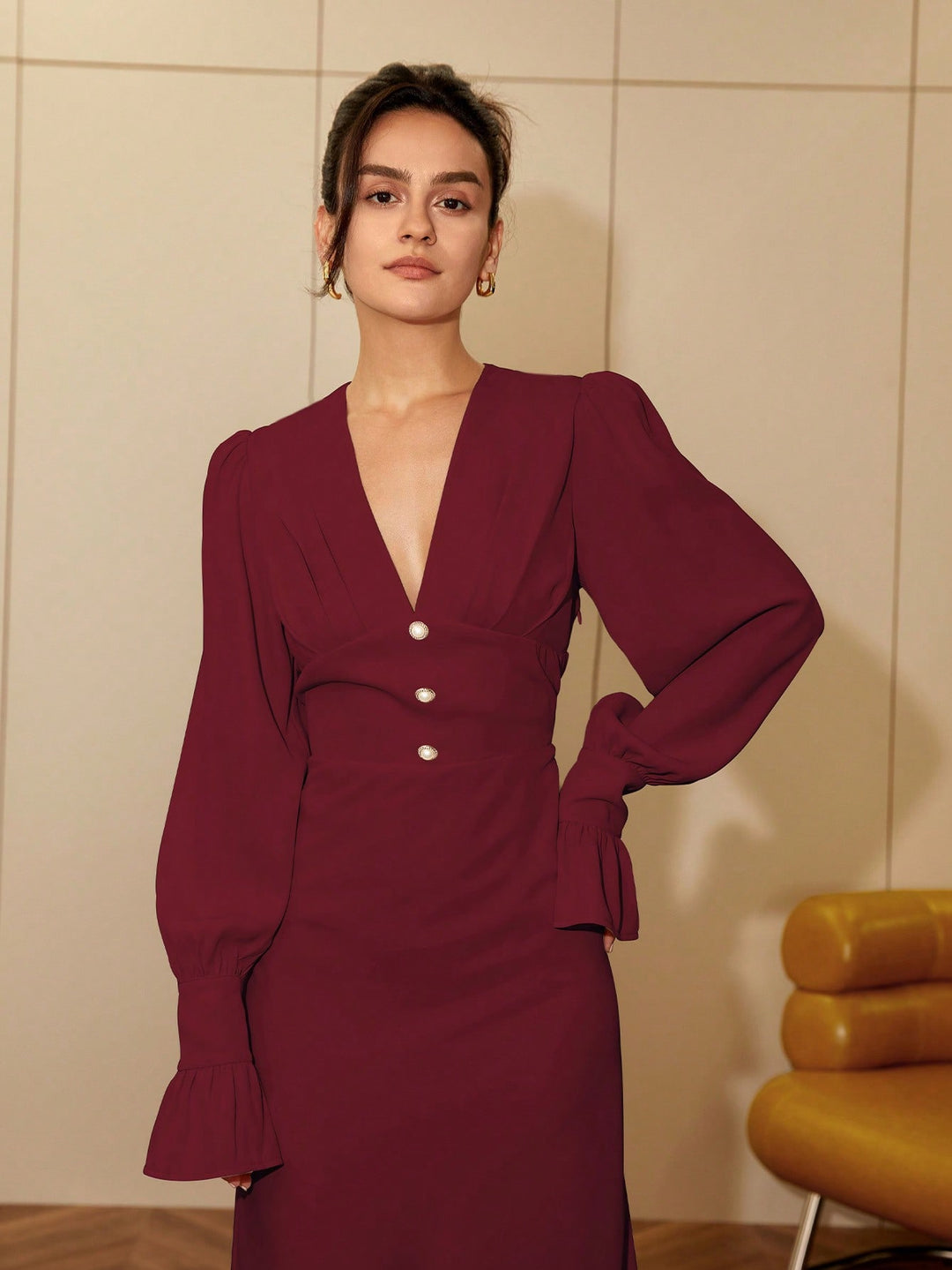 Rochie maxi SHEIN, vișiniu
