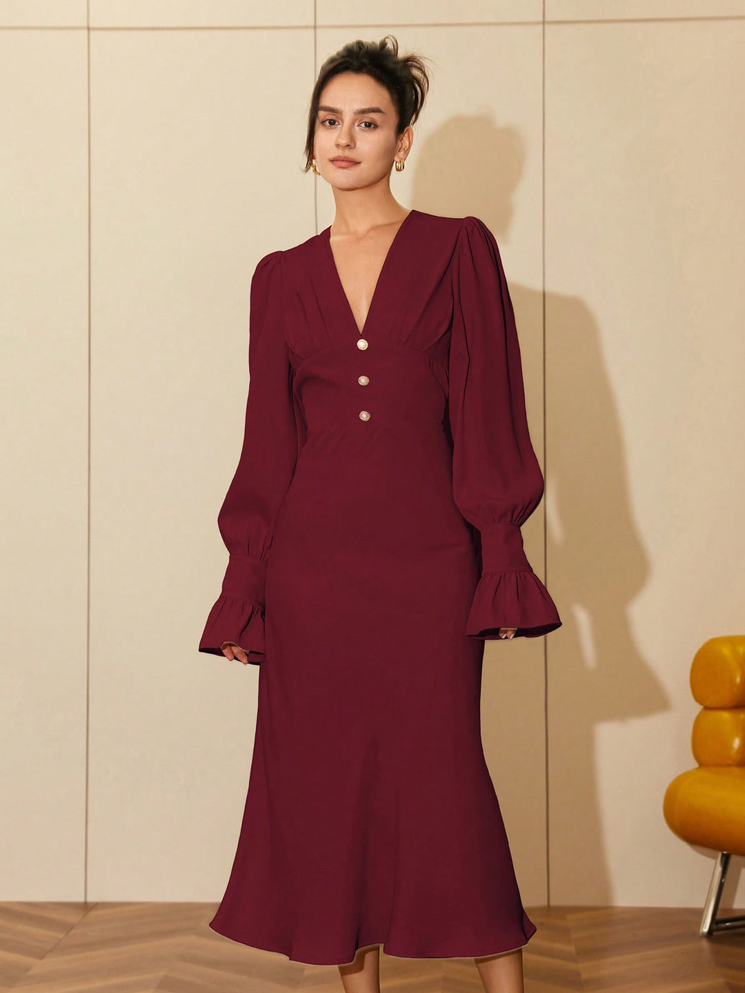 Rochie maxi SHEIN, vișiniu