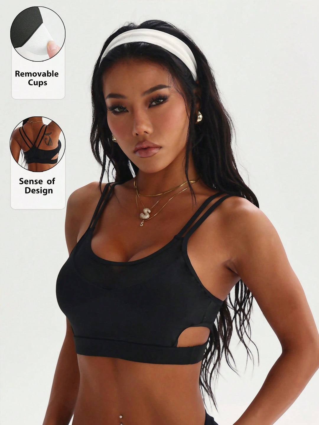 Bustieră sport SHEIN, negru