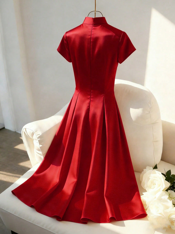 SHEIN midi ruha, piros
