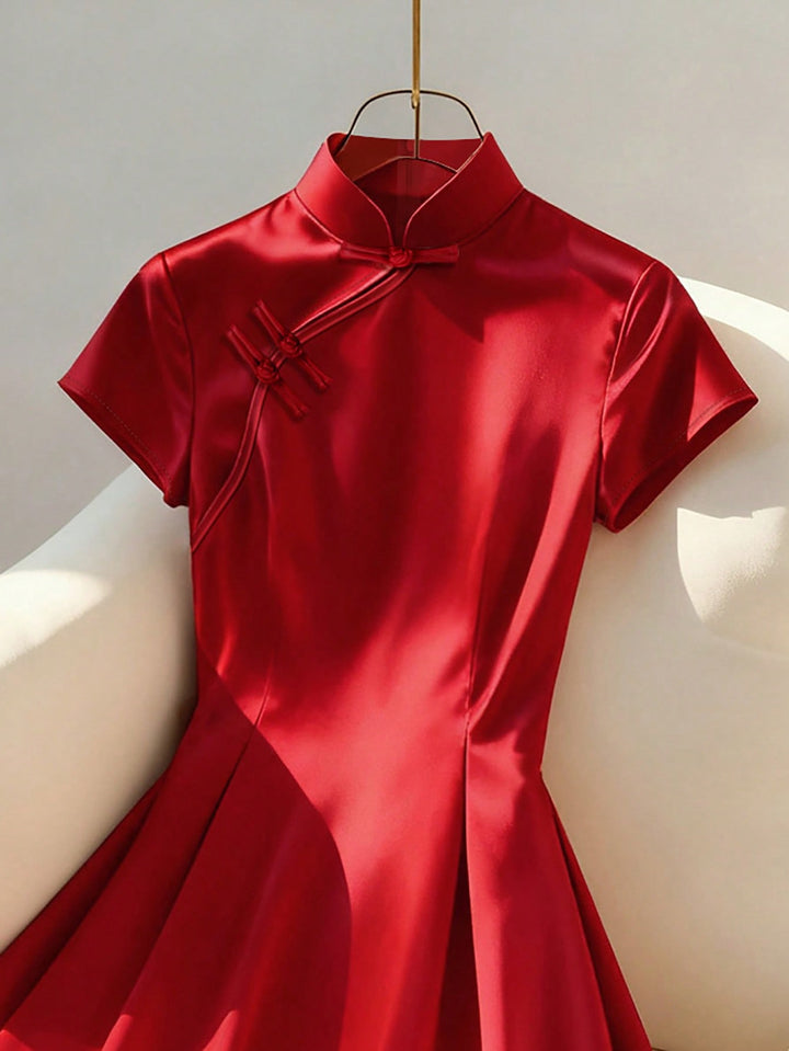 SHEIN midi ruha, piros