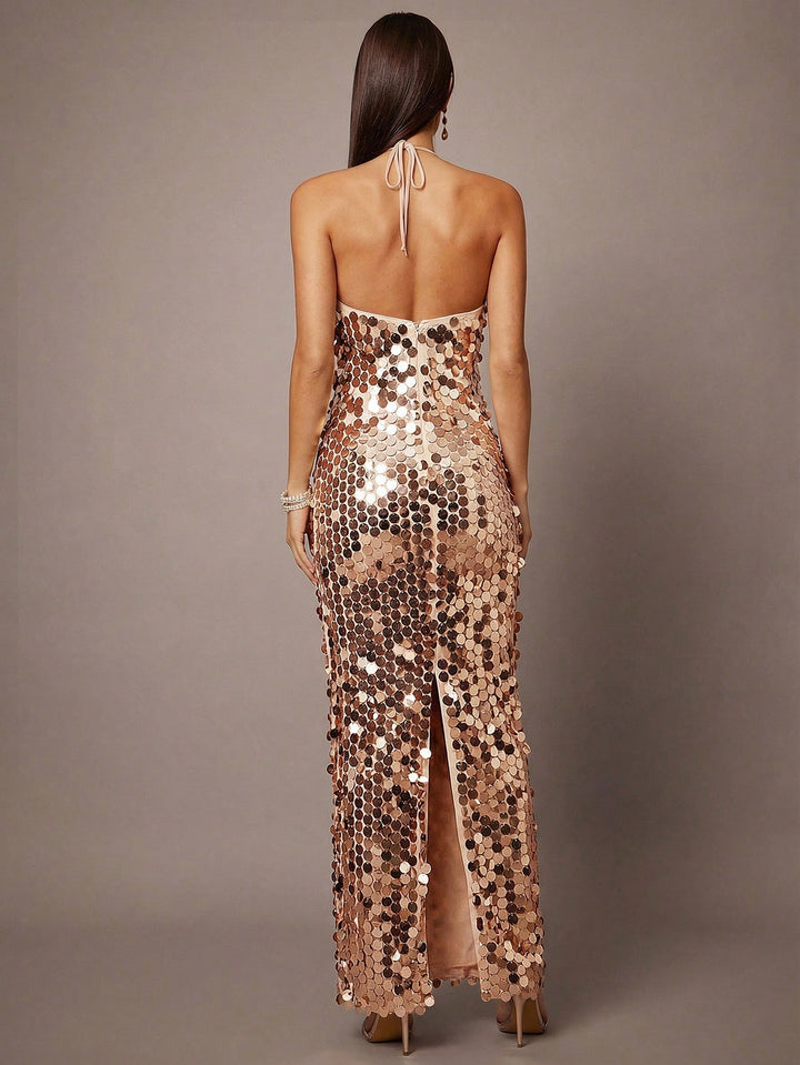 Rochie maxi SHEIN, auriu
