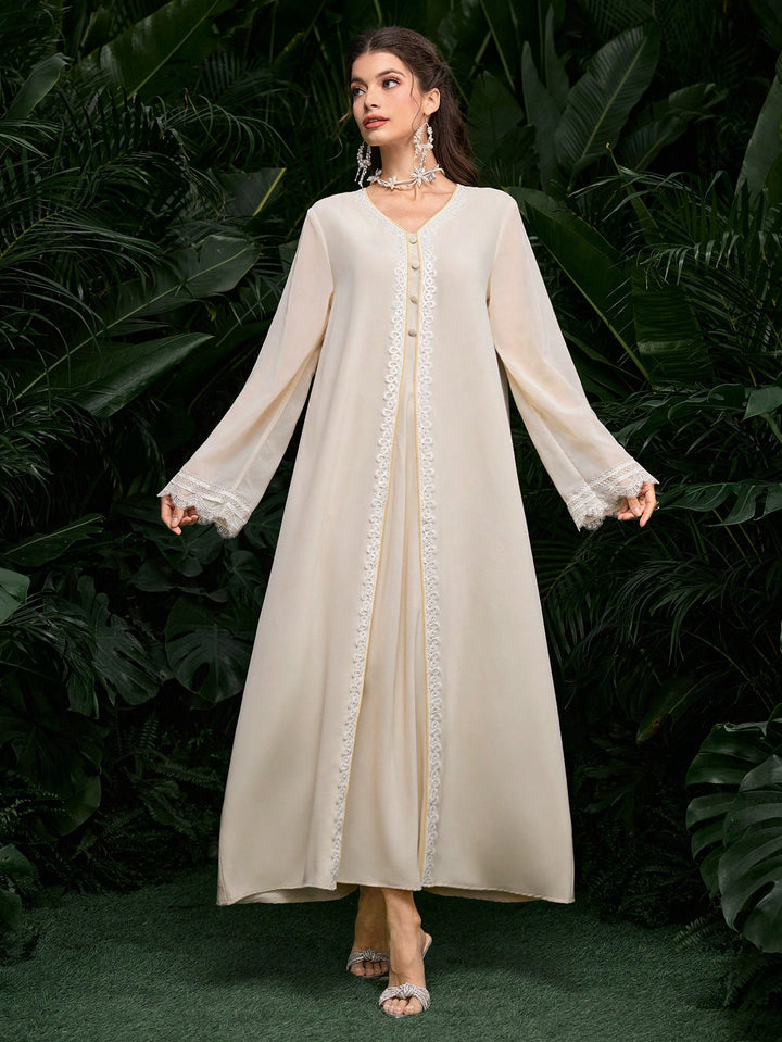 Set caftan și jalabiya SHEIN, galben