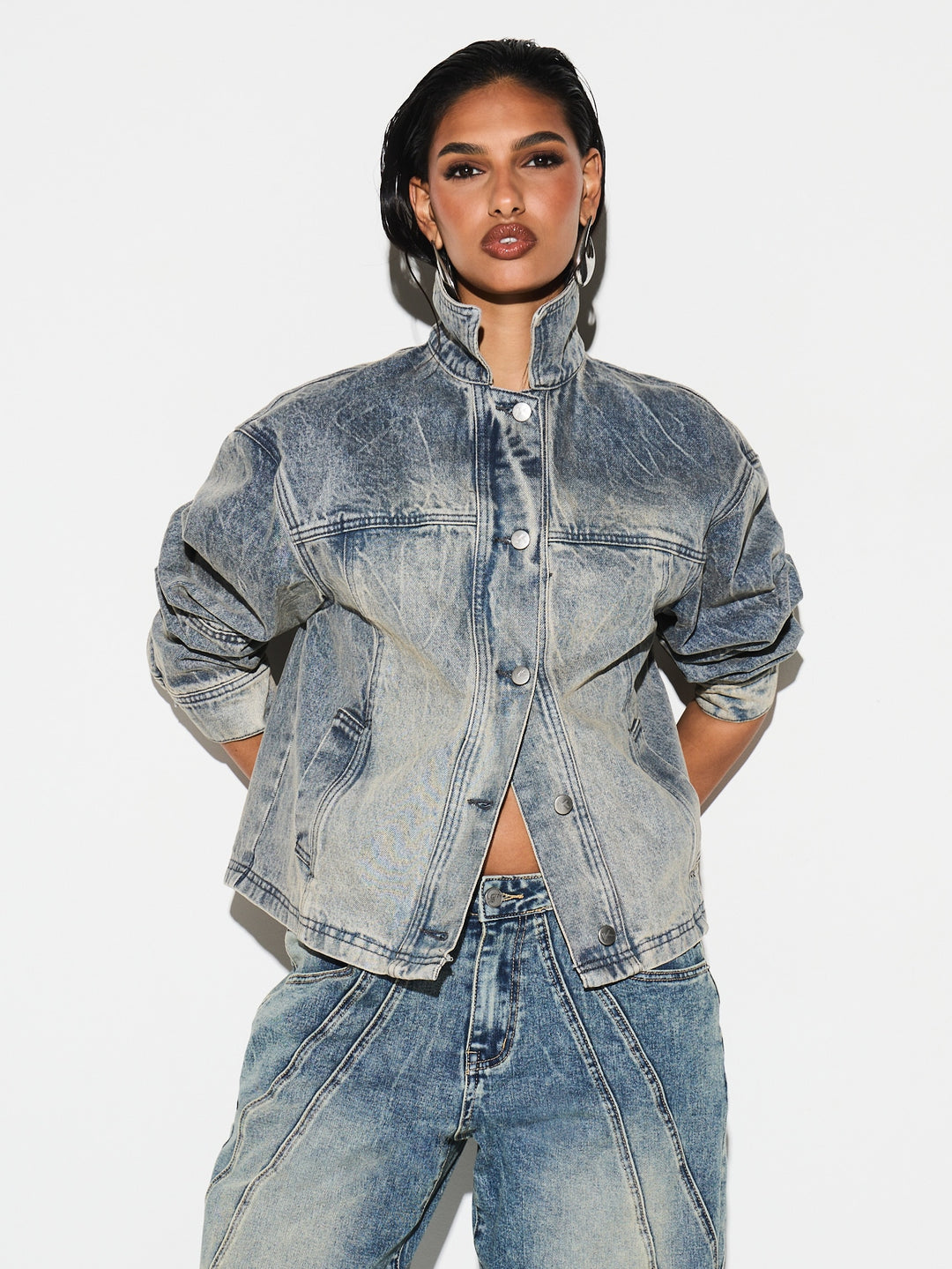 Jachetă denim SHEIN, albastru