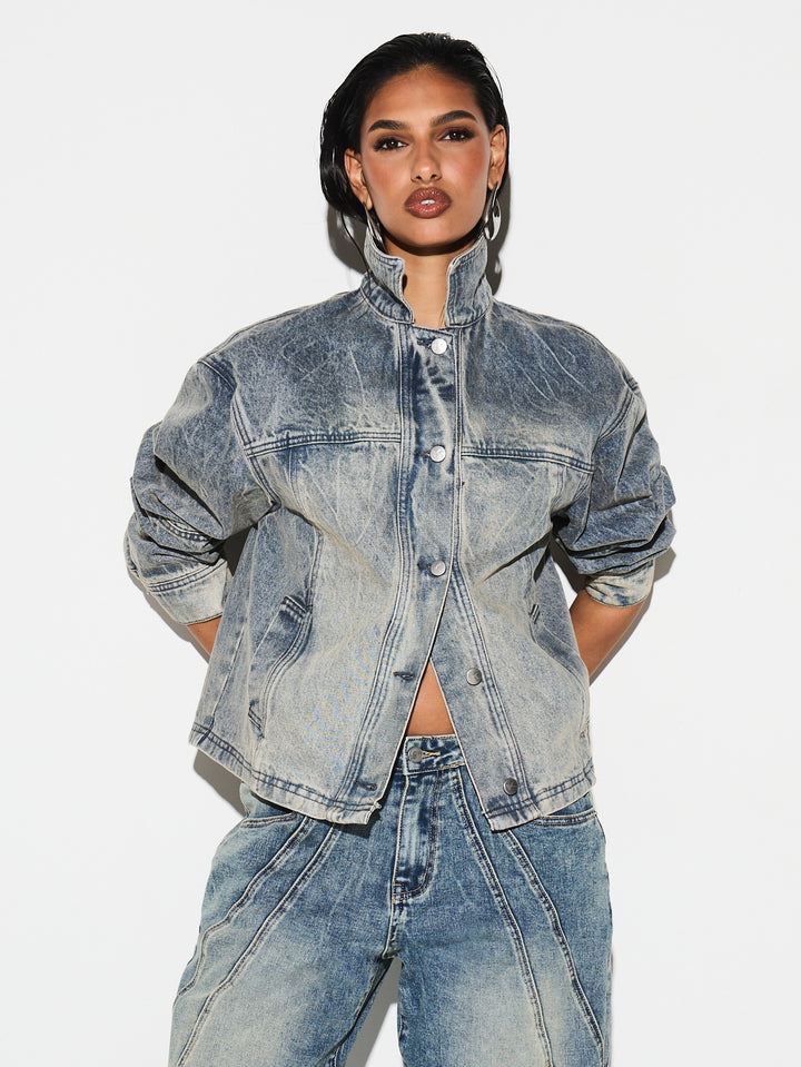 Jachetă denim SHEIN, albastru