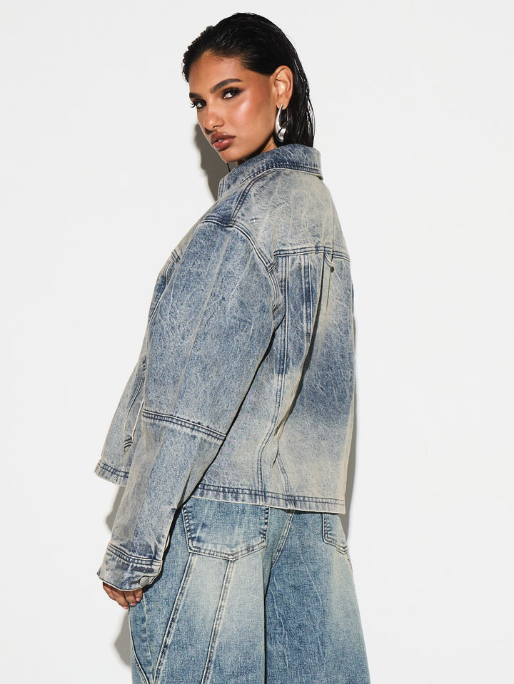 Jachetă denim SHEIN, albastru