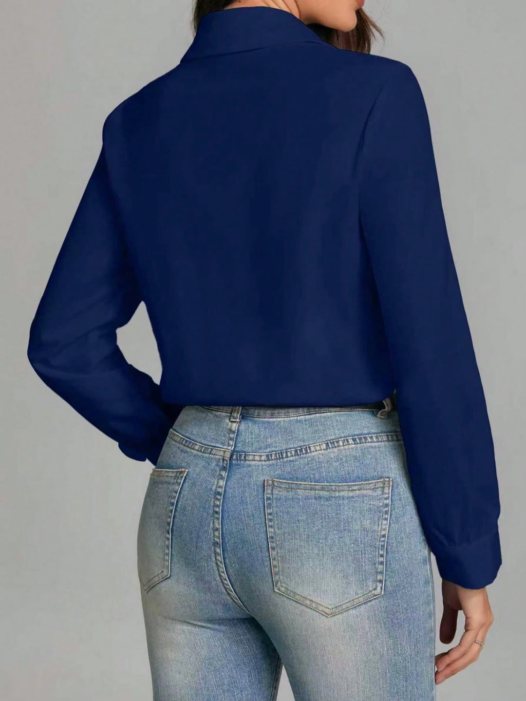 Cămașă tip body SHEIN, albastru