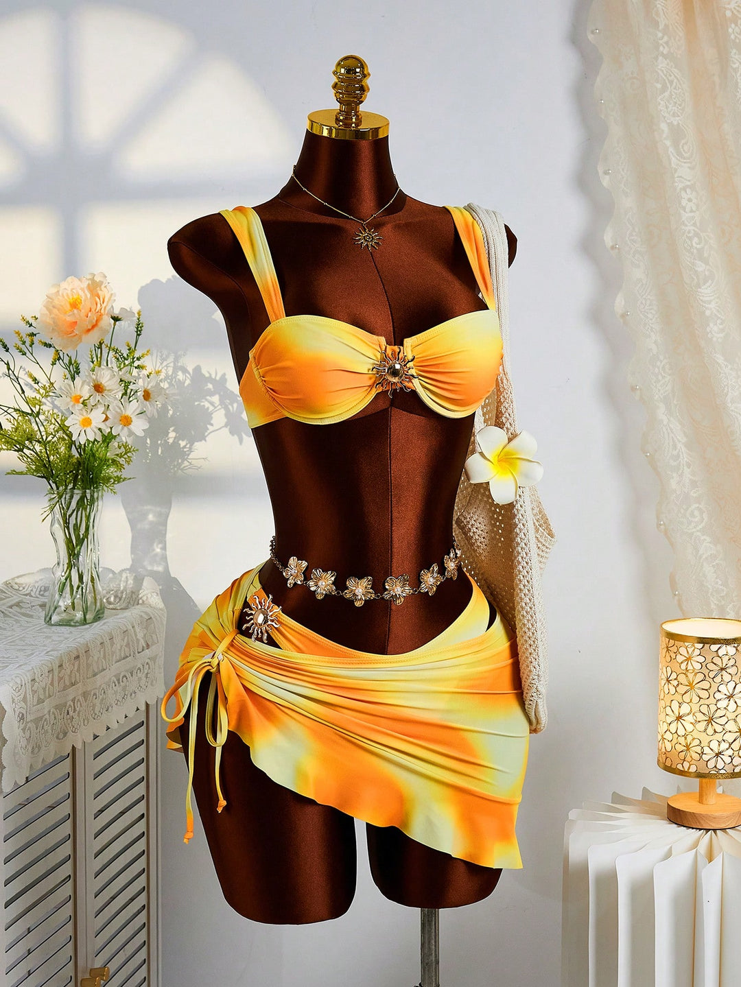 Set bikini SHEIN, portocaliu