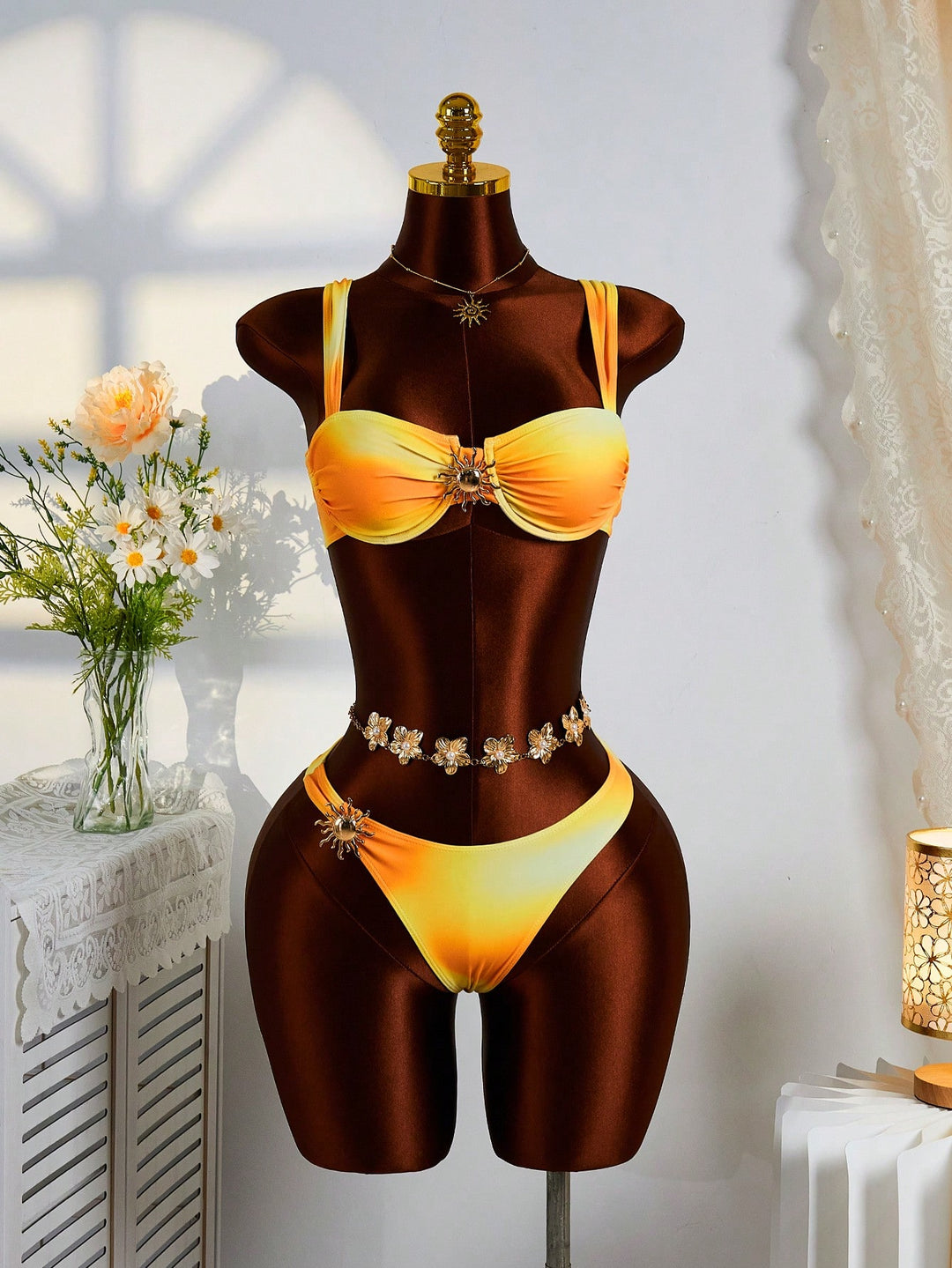 Set bikini SHEIN, portocaliu