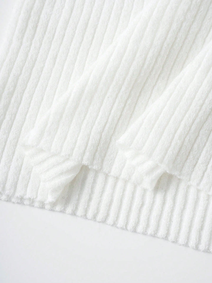 Top tricotat SHEIN, alb