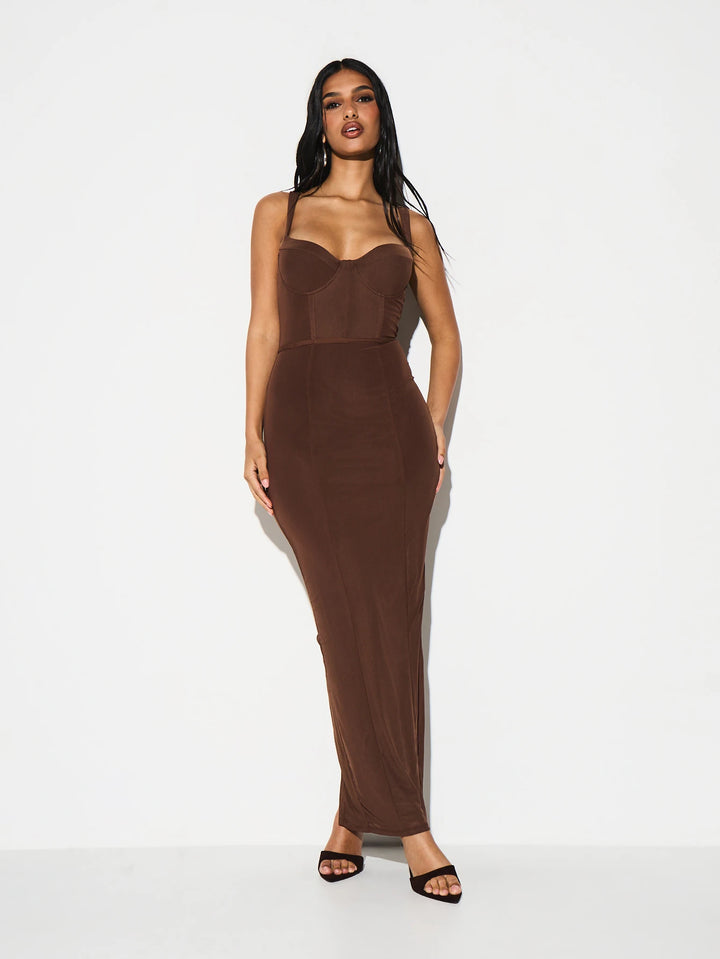 Rochie maxi SHEIN, maro