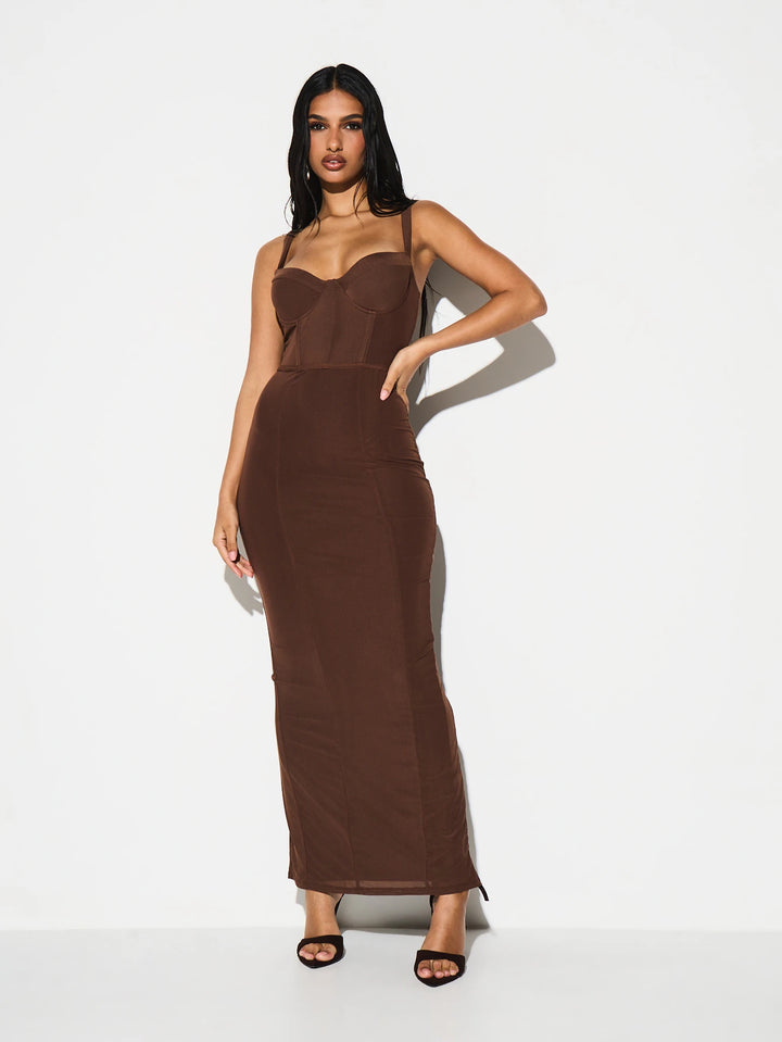 Rochie maxi SHEIN, maro