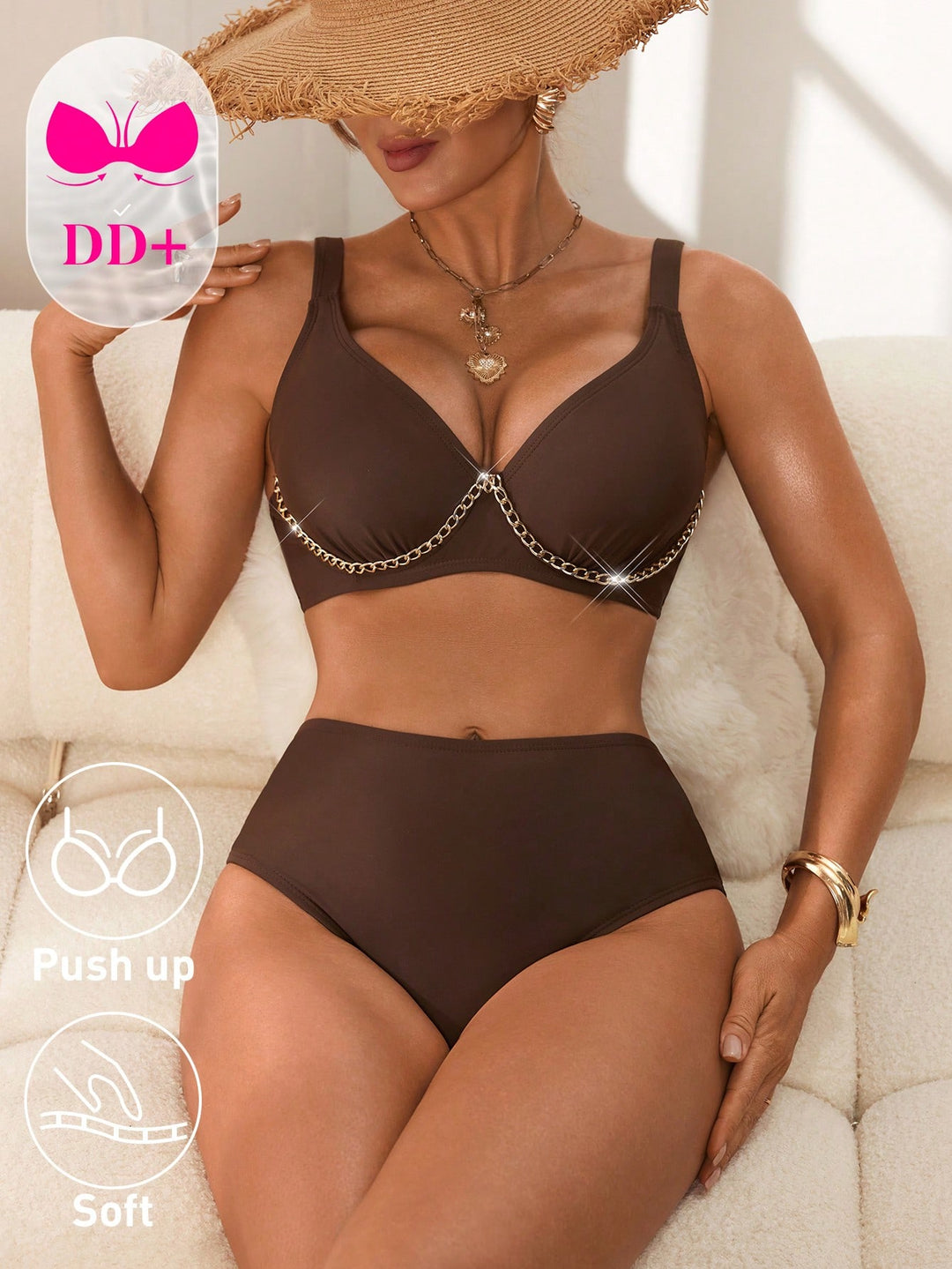 SHEIN bikini szett, barna