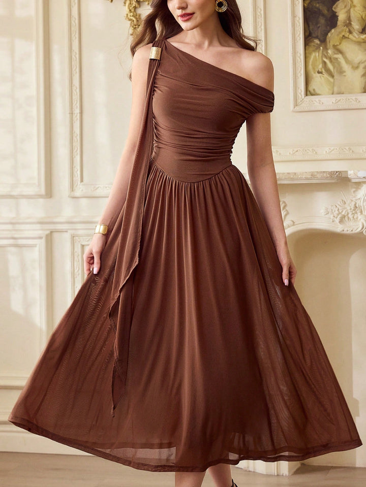 Rochie midi SHEIN, maro