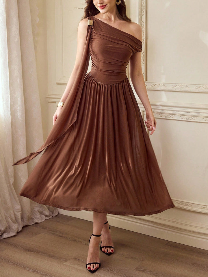 Rochie midi SHEIN, maro