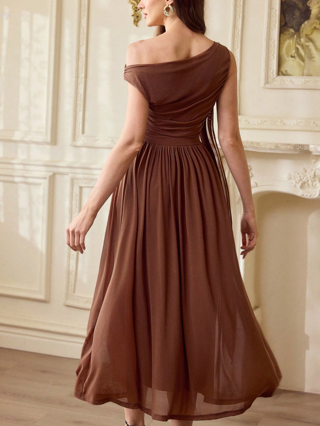 Rochie midi SHEIN, maro