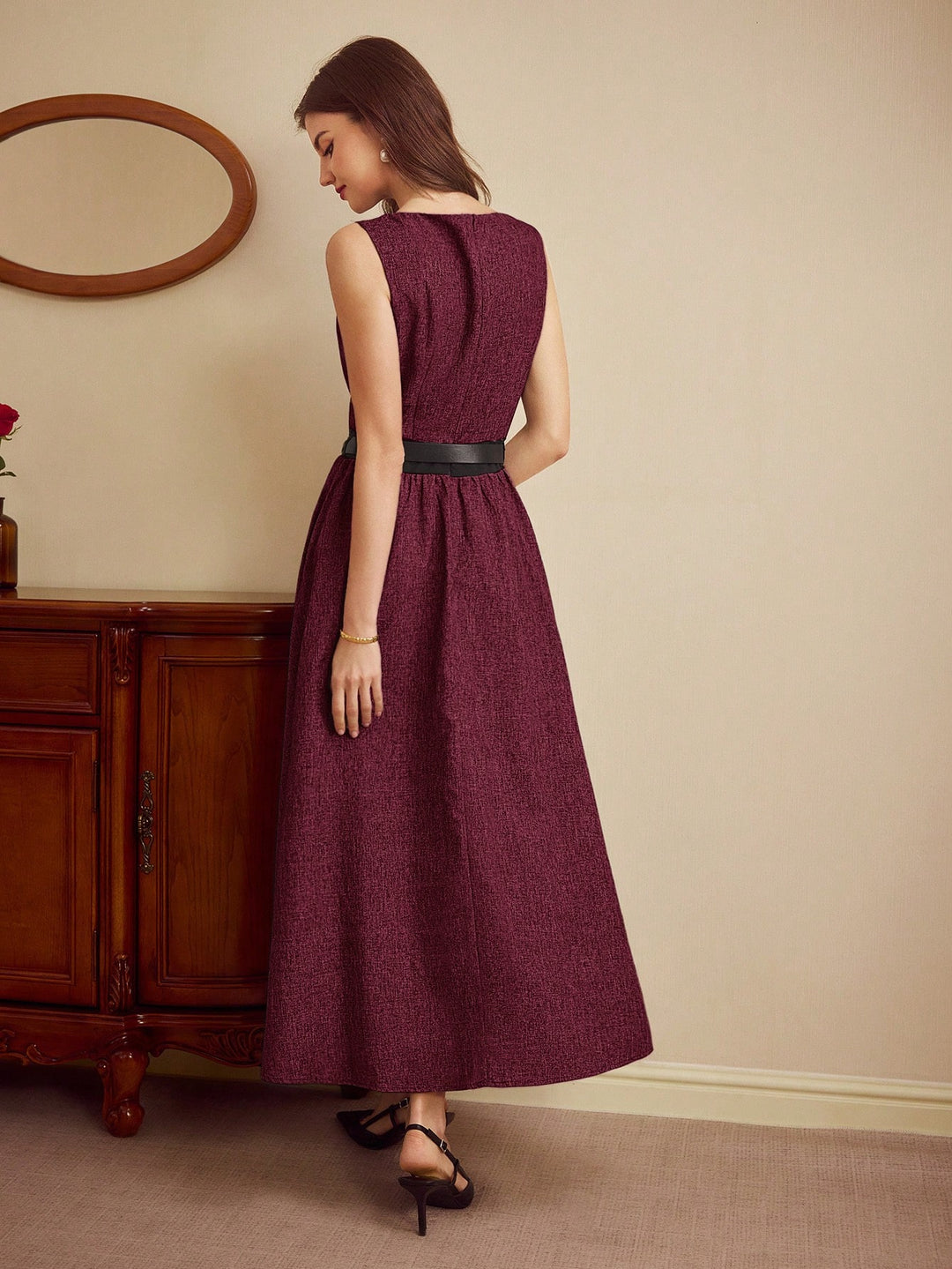 Rochie maxi SHEIN, vișiniu