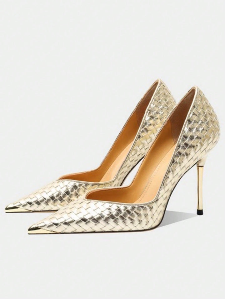 Pantofi cu toc SHEIN, auriu