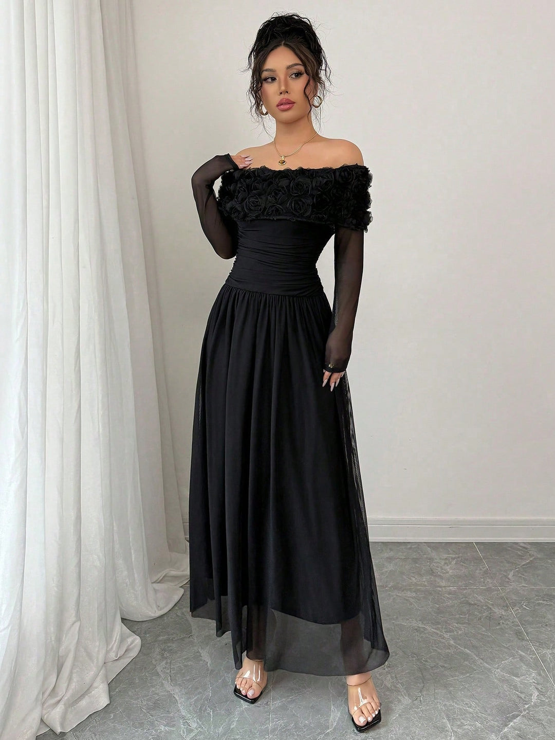 Rochie maxi SHEIN, negru