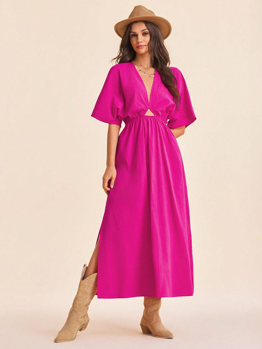 SHEIN maxi ruha, rózsaszín