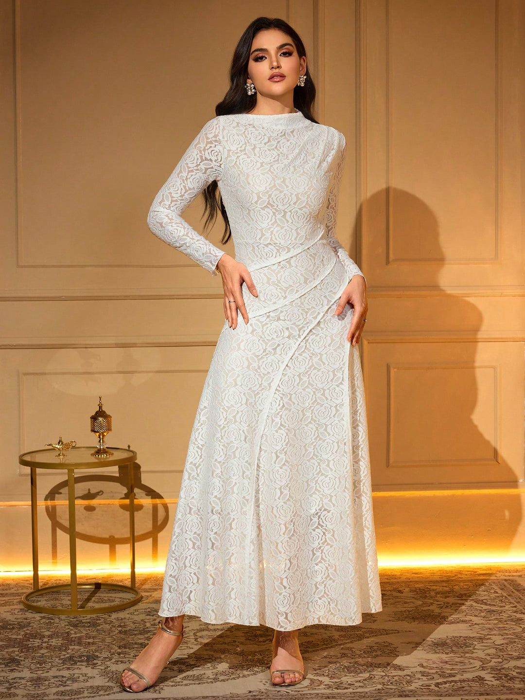 Rochie maxi SHEIN, alb