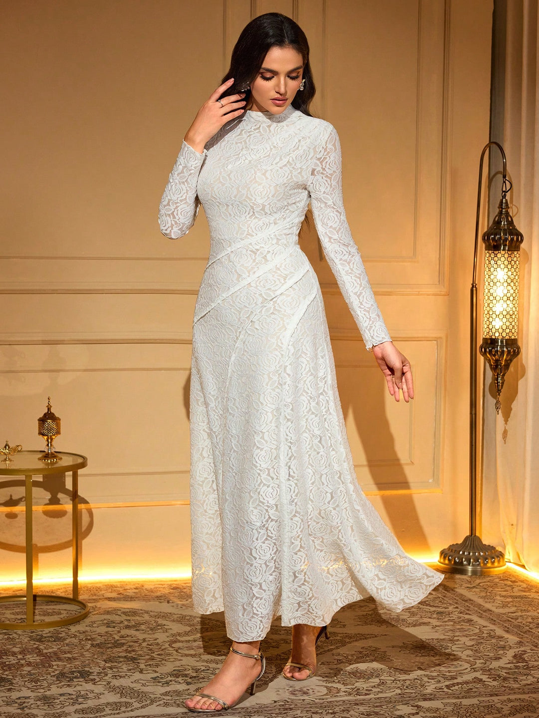 Rochie maxi SHEIN, alb