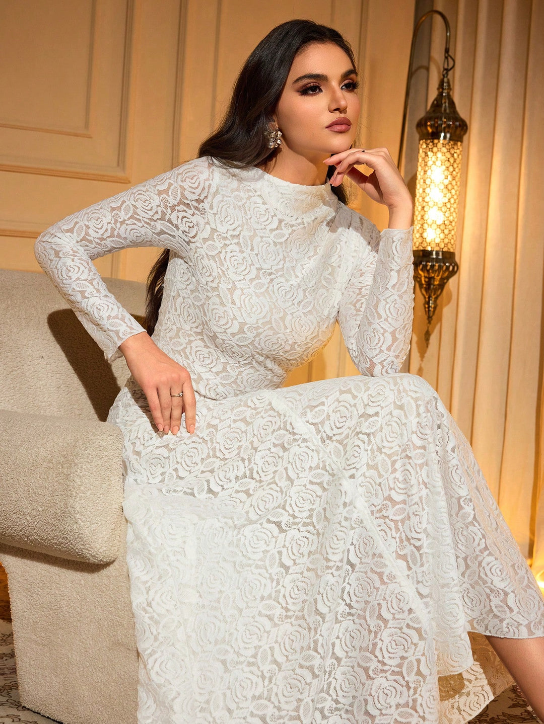 Rochie maxi SHEIN, alb