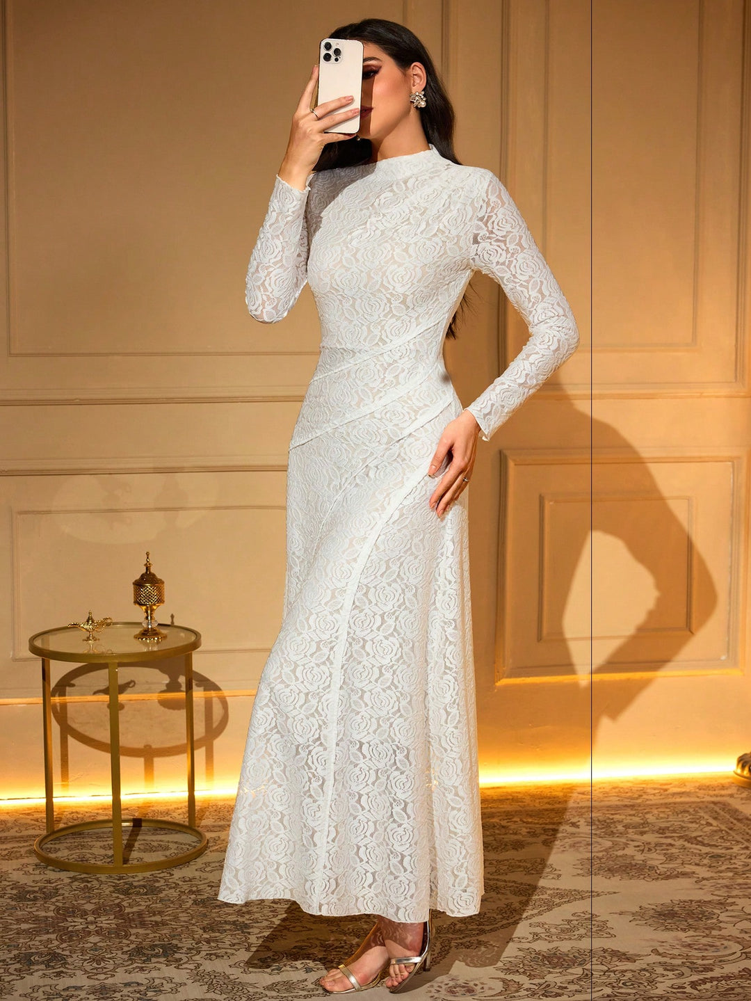 Rochie maxi SHEIN, alb