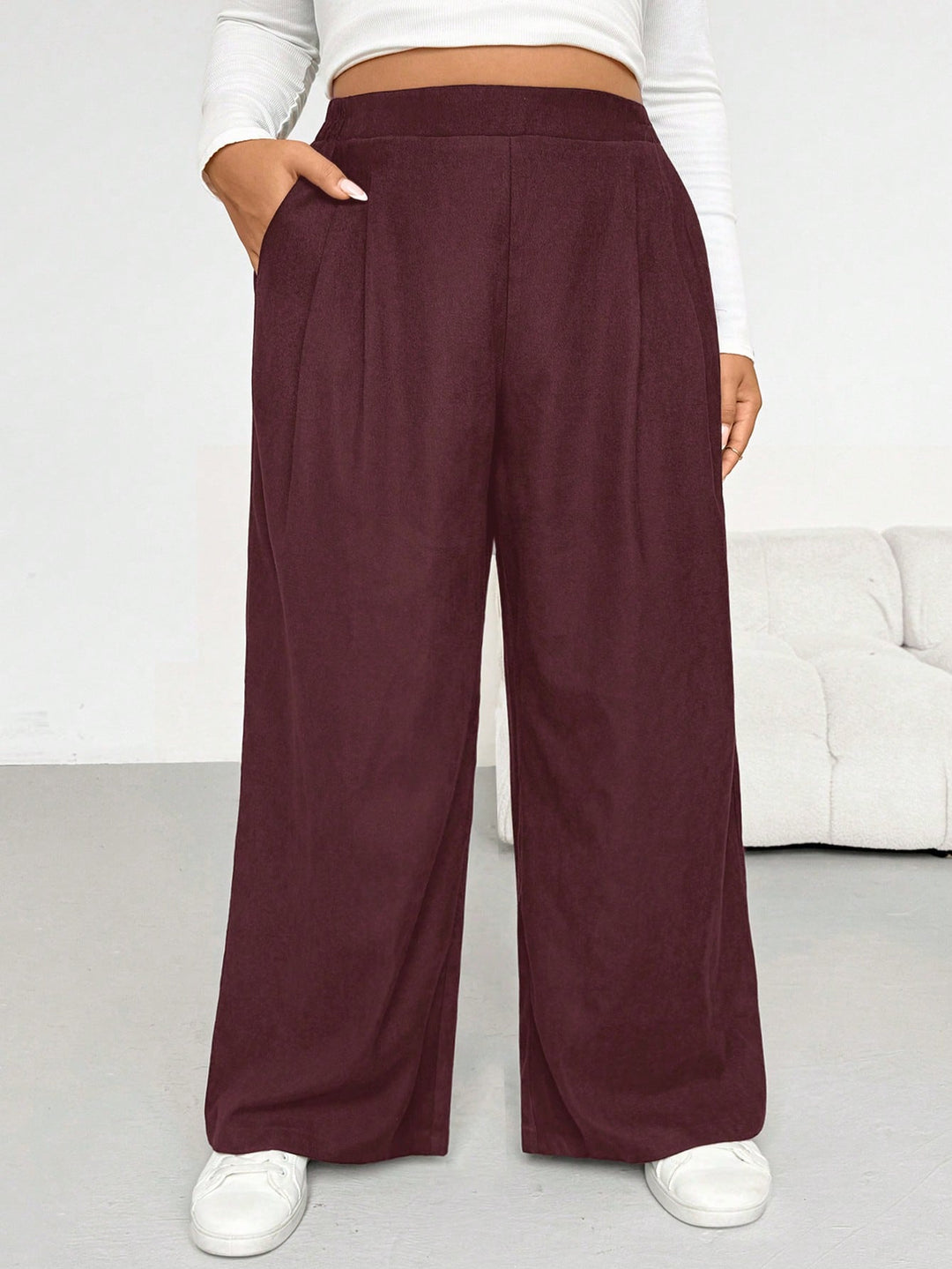 Pantaloni SHEIN, vișiniu