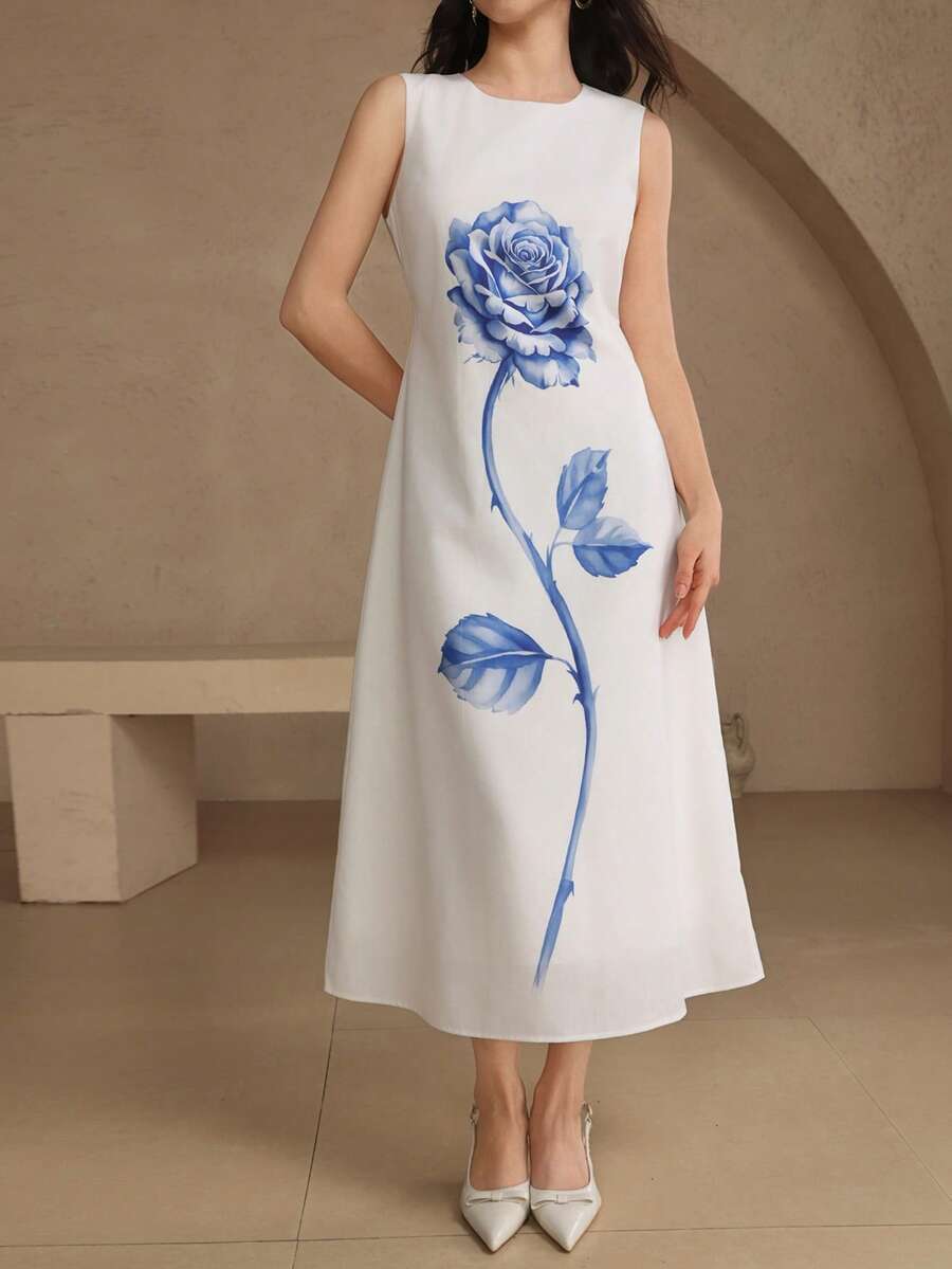 Rochie midi SHEIN, alb