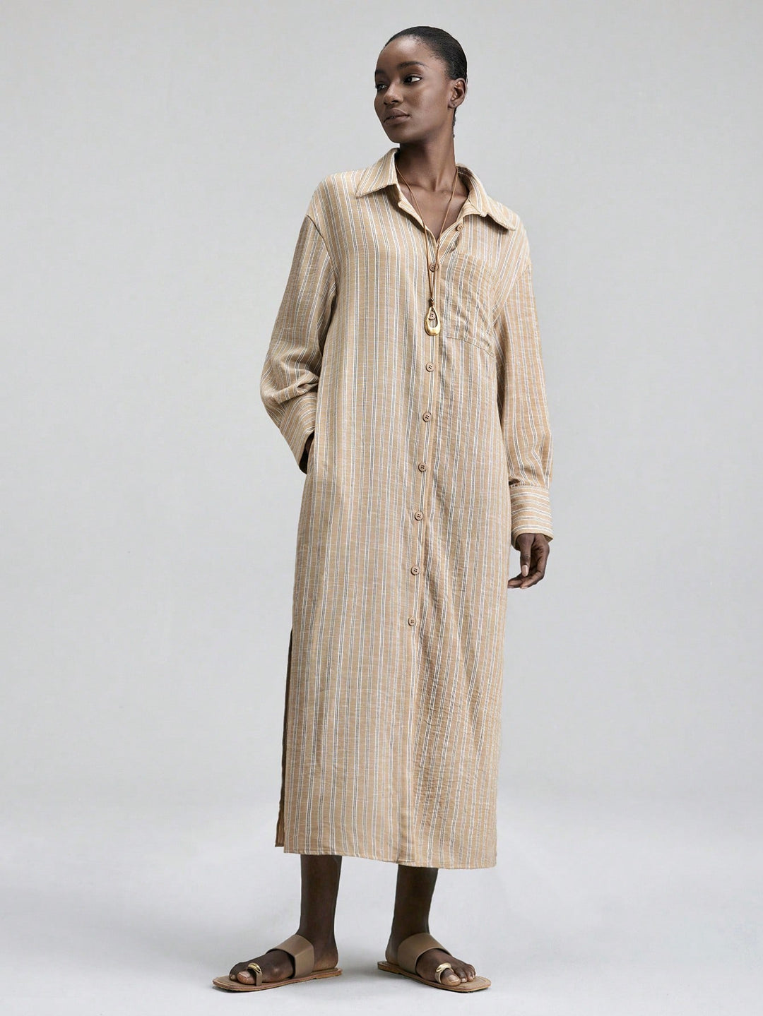 Rochie maxi SHEIN, kaki