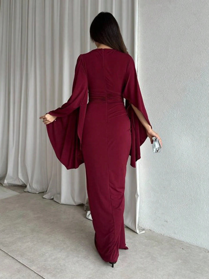 SHEIN maxi ruha, bordó