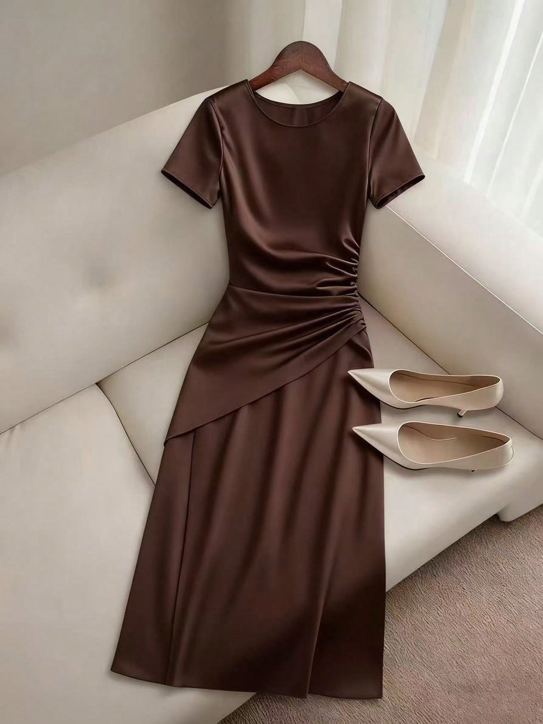 Rochie maxi SHEIN, maro