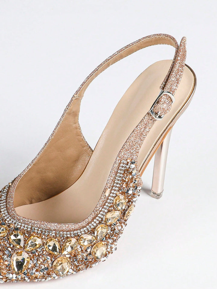 Pantofi cu toc SHEIN, auriu