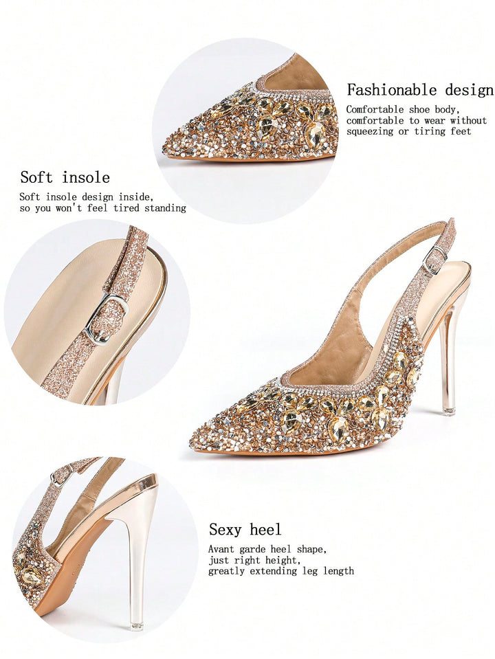 Pantofi cu toc SHEIN, auriu