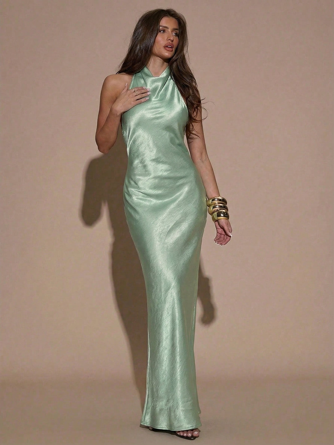 Rochie maxi SHEIN, verde