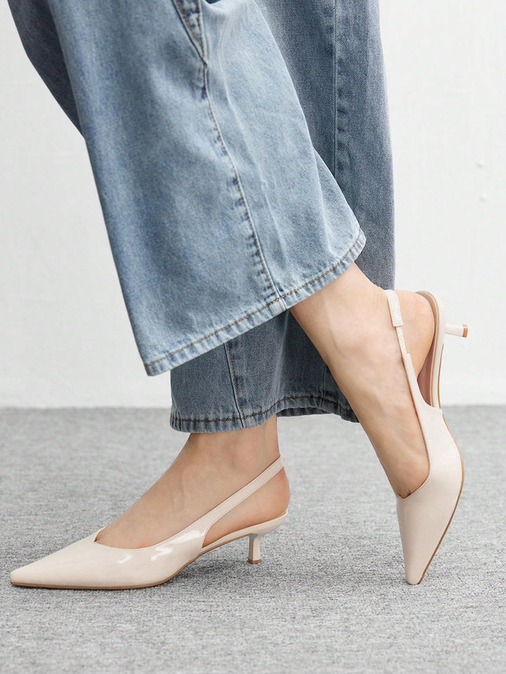 Pantofi cu toc SHEIN, crem