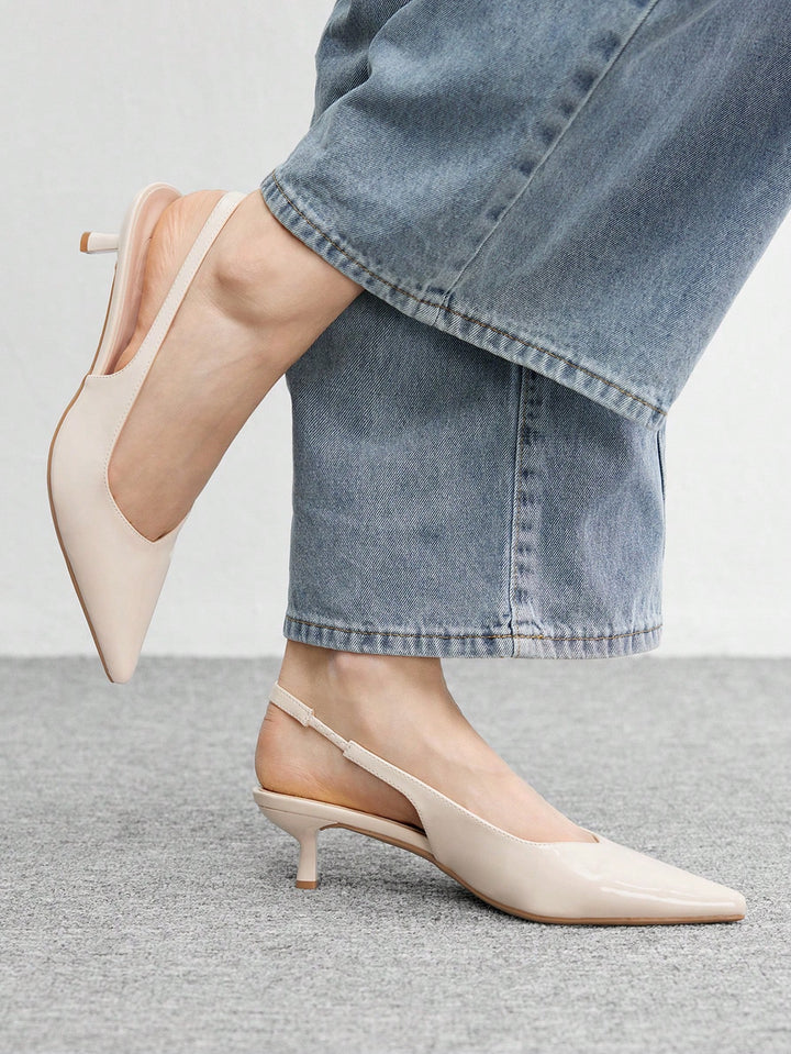 Pantofi cu toc SHEIN, crem