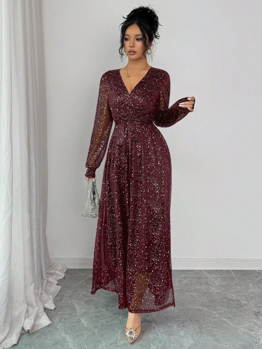 Rochie scurtă SHEIN, vișiniu